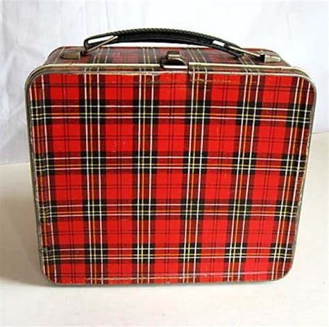 ebay plaid metal lunch box|thermos rectangular lunch box.